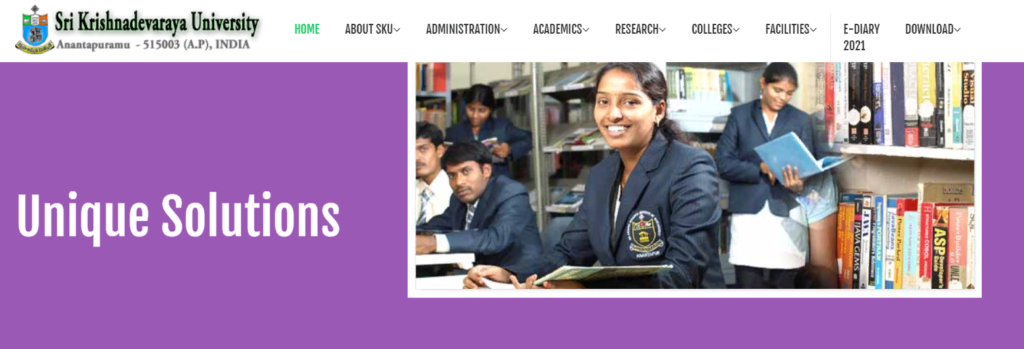 Sri Krishnadevaraya University homepage