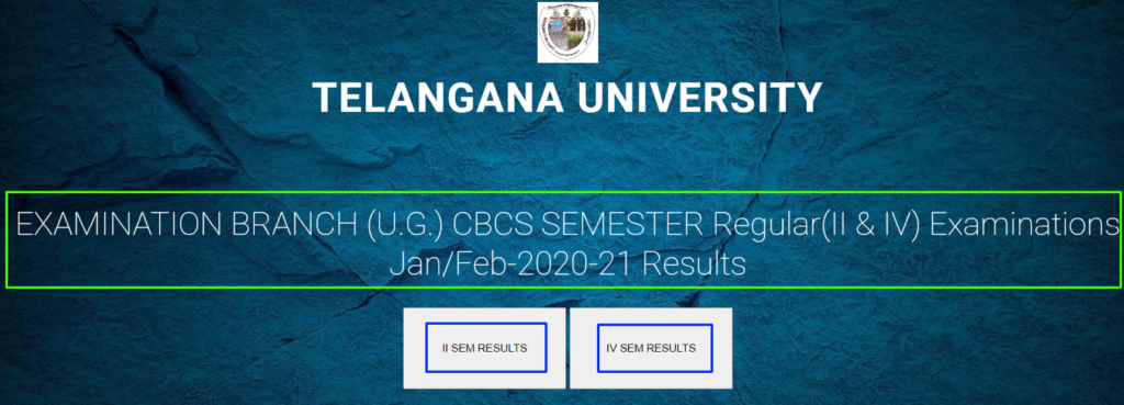 Telangana University Results portal