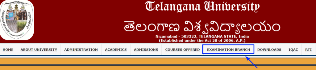 Telangana University homepage