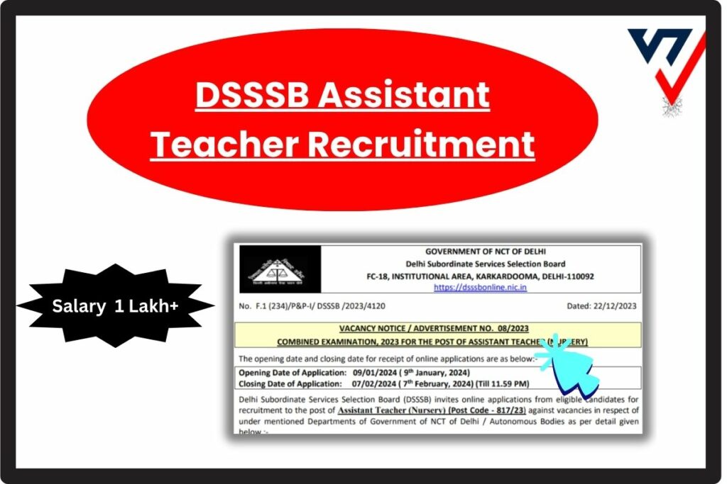 DSSSB Assistant Teacher Recruitment