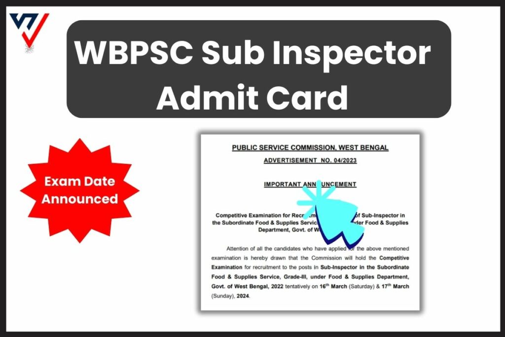 WBPSC Sub Inspector Admit Card