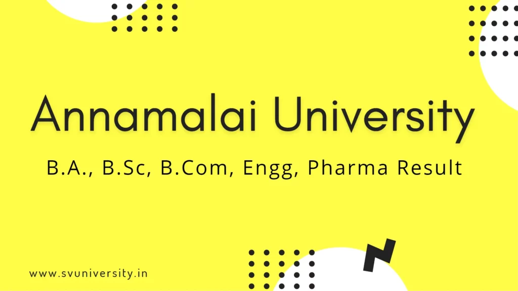 Annamalai University Results