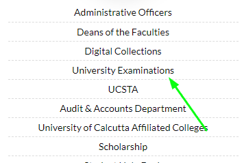 Calcutta University University Examination Option