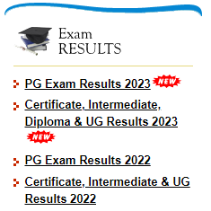 NOU Exam Results Section