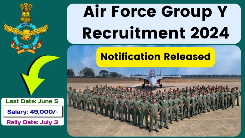 Air Force Group Y Recruitment 2024, Official Notification, Apply online for Airmen Rally