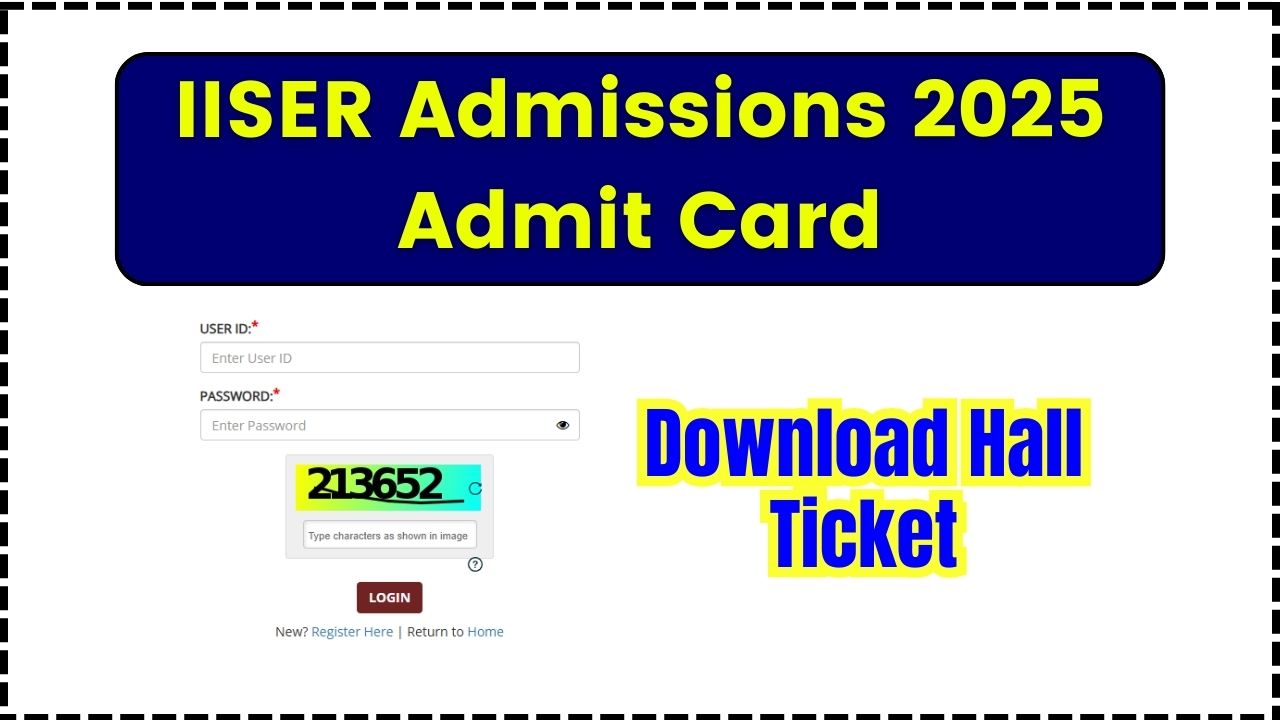 IISER Admissions 2025 Admit Card